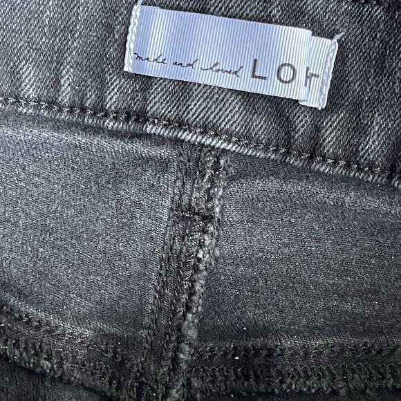 Loft The Slim Flare Jeans Crop Stretch Raw Hem 90s Size 12/31 - Picture 8 of 11